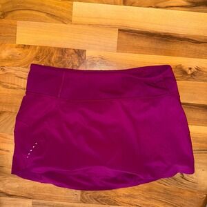 Athleta Run With It 14in Skort Skirt Shorts Magenta Purple Women's Size L pickle
